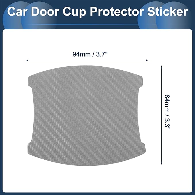3D Car Door Handle Scratch Protector, 84x94mm Removable Magnetic Car Door Handle Protective Film Grey, 4 Pcs