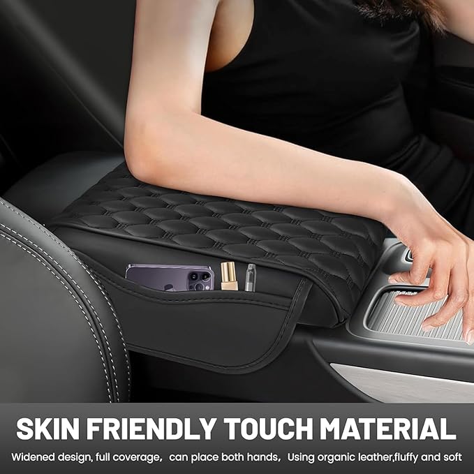 Car Center Console Cover for Subaru Outback Legacy 2015-2019, PU Leather Auto Center Console Pad Car Armrest Cushion Car Interior Accessories,Black