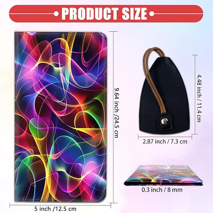 Car Registration Holder, Waterproof PU Leather Vehicle Card Document Glove Box Organizer, Women Interior Auto Accessories Case for Cards, Driver License Car Insurance Holder, Abstract Colored Smoke