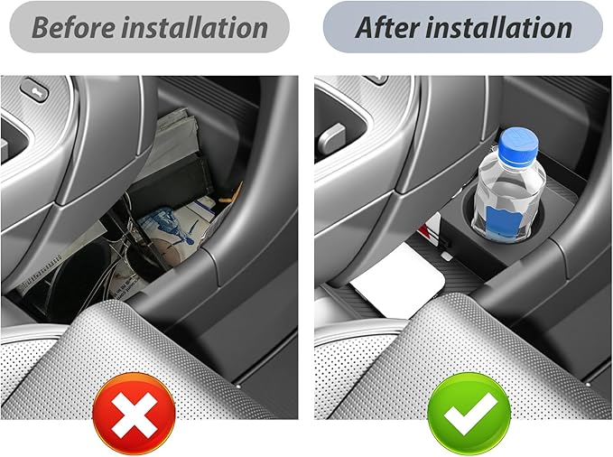 SKTU for 2026 Hyundai Palisade Center Console Organizer for 2026+ Hyundai Palisade Lower Console Tray Hyundai Palisade 2026 Accessories Under Console Tray with Cup Holder (7-Seat Version Only)