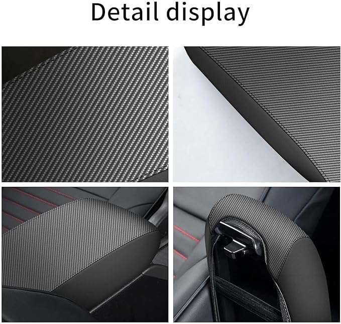 AOMSAZTO Console Covers for 2014-2019 Toyota Corolla Armrest Covers for Toyota Corolla Black with Carbon Fiber