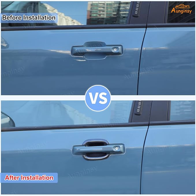Aunginsy Exterior Door Handle Bowl Trim Cover Compatible with Ford Maverick 2022-2025 Ford Bronco Sport 2021-2025 Outside Door Handle Cup Bowl Cover Scratches Protector Decorative Sticker Accessories