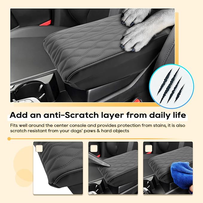 Armrest Cover for 2023-2026 Kia Sportage NQ5(LX/EX/X-Line/SX/SX Prestige/X-Pro/X-Pro Prestige) Kia Sportage NQ5 Accessories Center Console Cover Arm Rest Protector Middle Protector PU Leather,Non-Slip