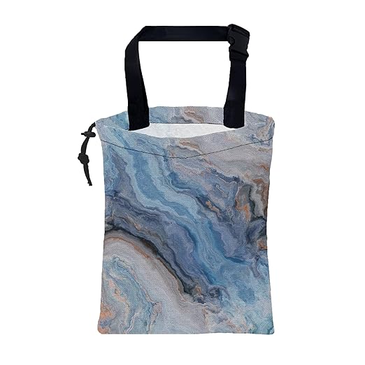 KXWQTRDD Car Garbage Bag Abstract Blue and Gold Marble Hanging Canvas Car Trash Bag Waterproof Drawstring Car Back Seat Organizer for Car Back Front Seat Console with Adjustable Buckle