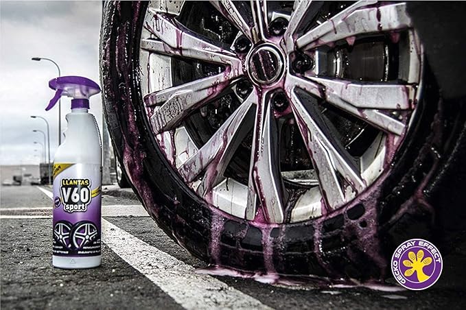 Sisbrill V60 Sport Wheel and Tire Cleaner Spray – pH Neutral Car Wheel Cleaner, Gecko Spray Effect, Safe Brake Dust Remover – Pack of 3 (33 fl oz each)
