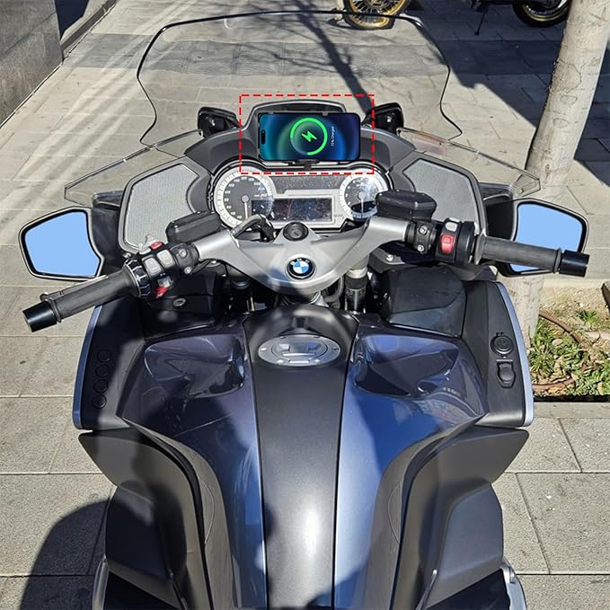 Motorcycle Phone Holder Navigation Bracket GPS for BMW R1200RT R1250RT 2014-2020 Wireless Charging and USB Charging Two in One Mobile Phone Mount GPS Navigator