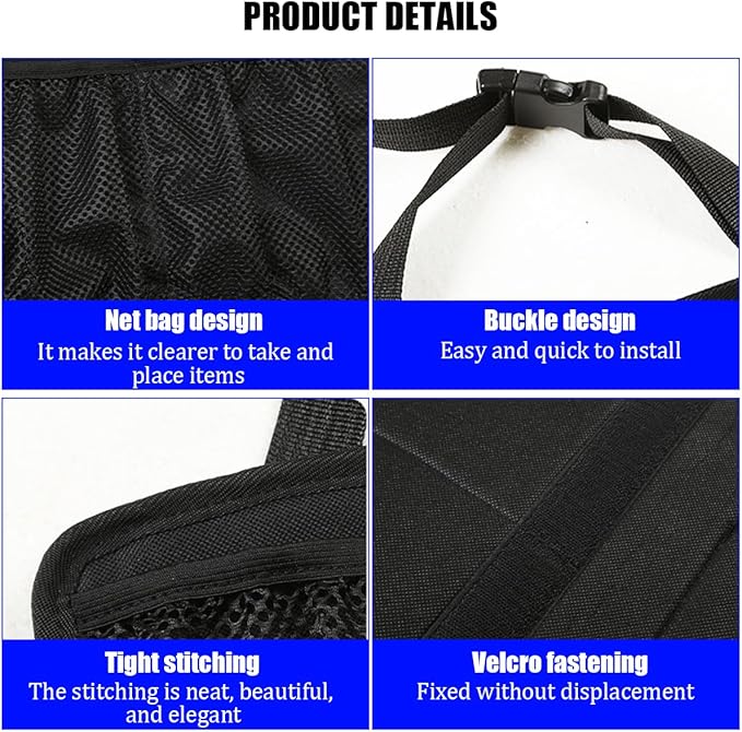 Car Trunk Organizer, Oxford Cloth Hanging Vehicle Backseat Storage Container Bag with 4 Pockets, Automotive Trunk Storage Hanger Organizer, Universal for SUV Van Sedan