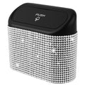 Bling Car Trash Can with Lid Mini Auto Garbage Bin Rhinestone Hanging Vehicle Trash Container Odor Proof Organizer (White)