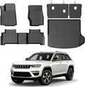 Grand Cherokee Floor Mats - Car Mats for Jeep Grand Cherokee 5-Seater 2022-2025(Include 4xe, Not WK or L), All Weather Floor Mats and Cargo Liner for Grand Cherokee Accessories, Heavy Duty Rubber Mats