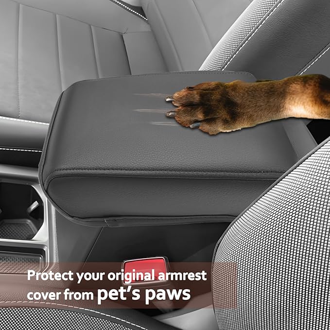 SKTU 2024 Tiguan/ 2024 2025 2026 Taos Center Console Cover for 2018-2024 Volkswagen Tiguan/ 2022-2026 Volkswagen Taos Armrest Cover 2024 2025 2026 VW Taos Accessories Center Console Cushion
