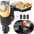 Car Large Cup Holder Expander, 4-in-1 Cupholder Extender with Swivel and Detachable Snack Food Tray Table for Eating, Travel Essentials for Road Trips for Driver. Model A
