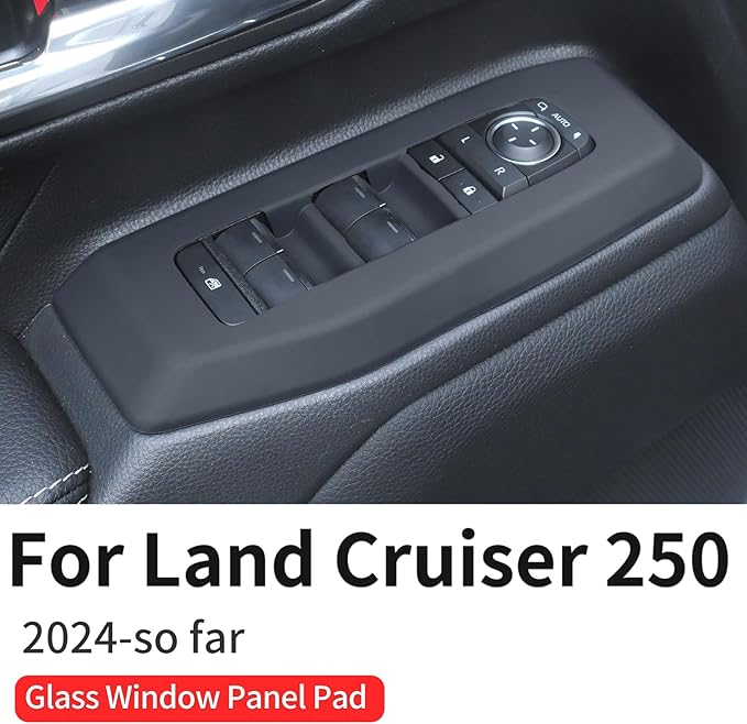 4-Pack Silicone Glass Lift Decorative Panel for 2024 2025 2026 Land Cruiser 250 1958 Prado Lc250 J250 Car Window Button Panel Interior Modification Accessories (Glass Lifting Panel Pad)