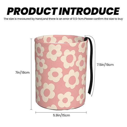 YANGDADA Vintage Groovy Flowers Car Trash Can Small Portable Car Garbage Bag for Back Front Seat RV's Camping Accessories