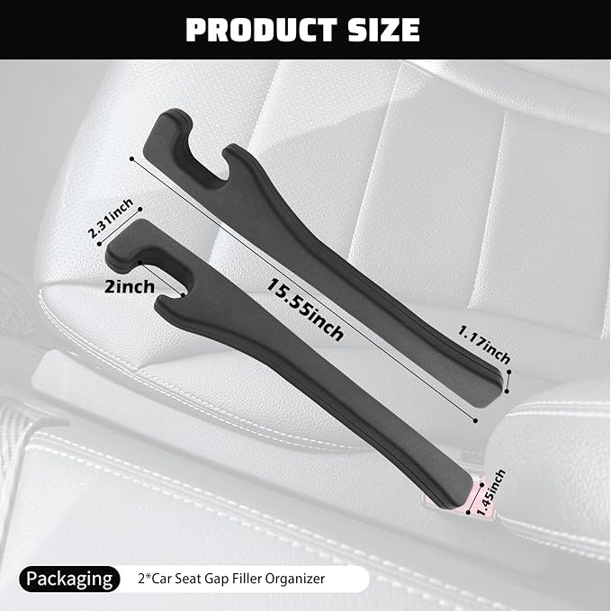2026 New Car Seat Gap Filler,2PCS Soft Seat Gap Filler Strip for Block Items Slipping into Gaps,Universal Car Seats Gaps Plug Cars Interior Accessories for Cars SUVs