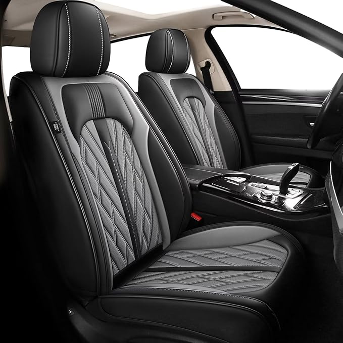TTX LIGHTING Car Full Set Seat Covers Fit for GLA-Class 2015-2026 Leather Seat Covers Breathable Waterproof Seat Protectors Seat Cushion with Airbag Compatible(5 Seats,Black&Grey)