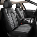 TTX LIGHTING Car Full Set Seat Covers Fit for Infiniti QX55 2022-2024 2025 Leather Seat Covers Breathable Waterproof Seat Protectors Seat Cushion with Airbag Compatible(5 Seats,Black&Grey)