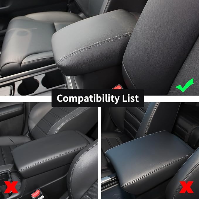 GIANT PANDA Custom Car Center Console Armrest Cover Fit for Honda CRV 2012 2013 2014 2015 2016,Waterproof Faux Leather Middle Console Cover Arm Rest Lid Cover Protector - Full Protection - Black