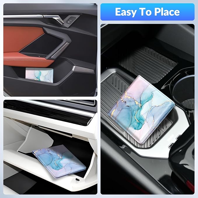 Pisypox Car Registration and Insurance Card Holder，Vehicle Glove Box Car Organizer，Accessories Case for Storing Driving Licences, Cards, Documents
