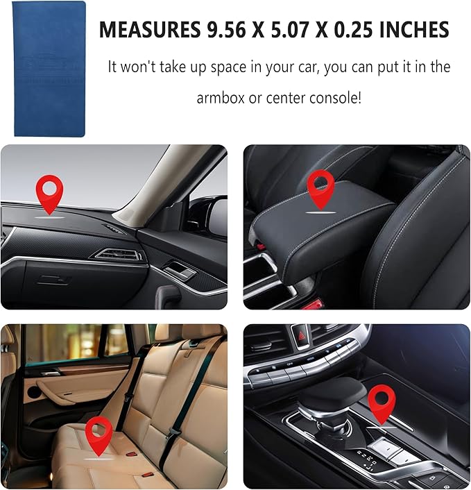 Car Registration and Insurance Holder,PU Leather Car Glove Box Organizer Car Document Holder for ID,Driver's License,Universal Car Organizer Car Accessories for Women/Men (Blue)
