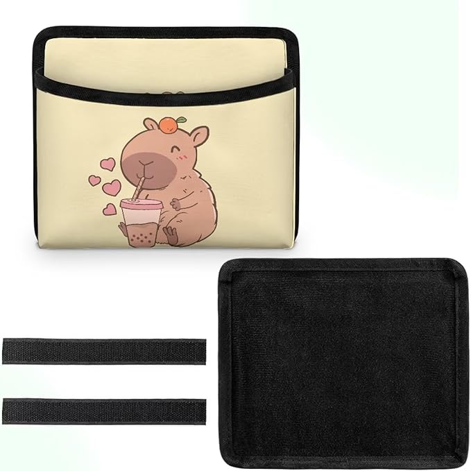 Cute Capybara Car Side Pocket Organizer, Seat Side Storage Bag, Universal Pouch for Auto Door Window Console Seat Backrest, Purse Card Phone Sunglasses Holder, Car Accessories