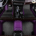 Custom Personalized Floor Mats for Cars，Luxury Full Coverage All Car Floor Mats，Anti-Slip Leather Car Mat Set ，Custom Floor Mats for 99% of Cars, Trucks & SUVs. (Purple and Black)