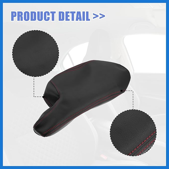 Car Center Console Armrest Cover for Mazda 3 2014-2016 Faux Leather Interior Arm Rest Cover Elbow Cushion Pad Black Red Stitches Auto Accessories