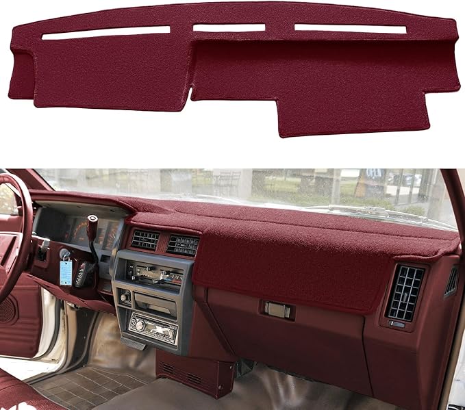 Dash Cover Mat Custom Fit for Nissan Pathfinder D21 Hardbody Pickup Truck 1986-1993, Dashboard Cover Pad Carpet Protector (Maroon) F77