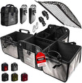 DURABLEZ Modular 4-Section XL Trunk Organizer – Car Storage for Groceries, Tools, Sports Gear, Emergency Kits – Extra Large Multi-Compartment Cargo Box, Collapsible & Heavy Duty – Gray