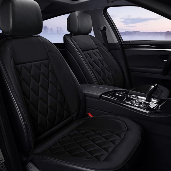 Universal Car Seat Covers, Car Seat Cushion for Driver or Passenger in Winter, Waterproof Faux Leather Seat Cover for Cars, Full Back and Seat Cushion with Non-Slip Bottom