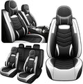 Car Seat Covers Fit for Chevy Trax 2015-2025, Side Airbag Compatibility, 3D Lumbar Support and Seamless Fit, Easy to Clean Sports Seat CoverFull Set with Pillow, Black White