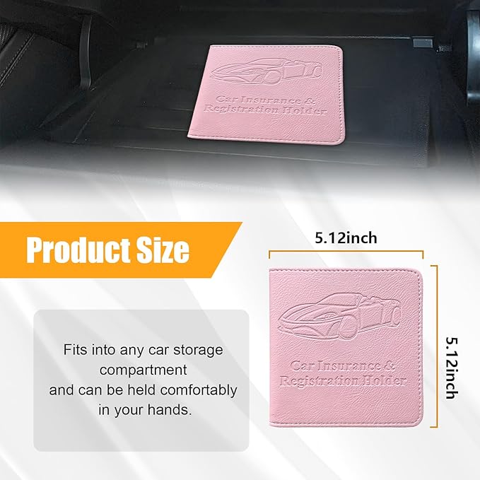 Kewucn Car Registration and Insurance Card Holder, Premium Leather Glove Box Organizer, Magnetic Closure Auto Document Holder for Driver License and Cards, Perfect for Most Cars