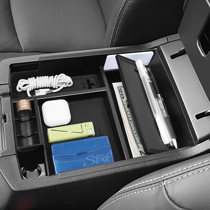 Hellet Center Console Hidden Box Organizer Compatible with Toyota 2010-2020 2021 2022 2023 2024 4Runner Interior Accessories Storage Box Tray Organizer