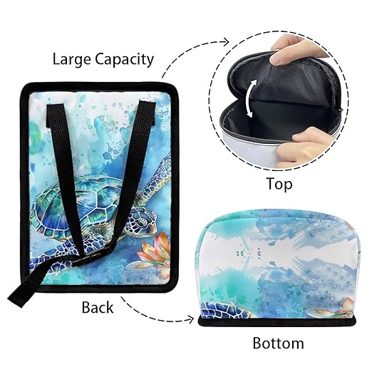 DISNIMO Sea Turtle Car Trash Can Bin Cute Car Garbage Can Leakproof Car Accessories Trash Bin Car Dustbin Organizer Container for Car Office Home