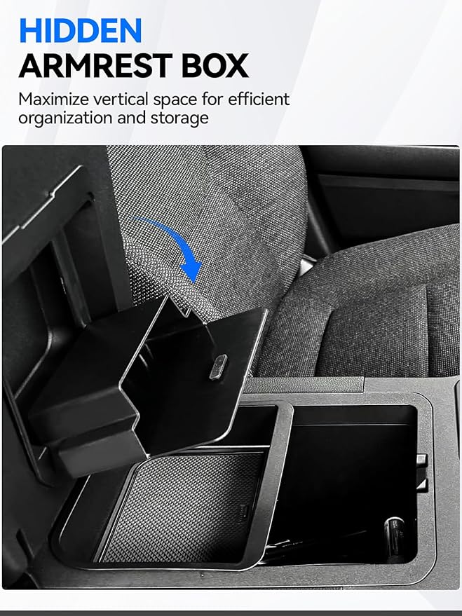 ELECFRESH 4PCS Center Console Organizer Tray for 2024 2025 Toyota Land Cruiser 250 Accessories, Armrest Storage Box Armrest Hidden Storage Box Cup Holder