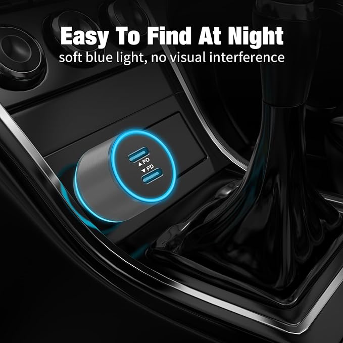6 Pack USB C Car Charger, 40W Fast Charging for iPhone 17/16 Pro Max/Plus/16 SE/15, Samsung Galaxy S25 Ultra/S24/S23/S22/A16/A15/A55, Pixel 10, Dual 20W Type C Port Cigarette Lighter Adapter- Grey