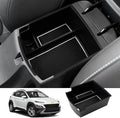 SKTU for 2018 2019 2020 2021 2022 2023 Hyundai Kona Center Console Organizer Insert ABS Black Materials 2023 Kona OS Tray Armrest Box Glove Secondary Storage Box with Coin and Glass Holder (White)