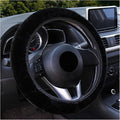 Augeny Fuzzy Car Steering Wheel Cover, Anti-Slip Soft Plush Steering Wheel Protector, 15 Inch Elastic Wheel Covers, Universal Vehicle Interior Winter Warm Accessories for Men Women (Black)