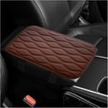 Car Center Console Pad, Waterproof PU Leather Auto Armrest Box Cover, Comfortable Vehicle Arm Rest Protector Cushion Pad for Car SUV, Universal Car Accessories (Coffee)
