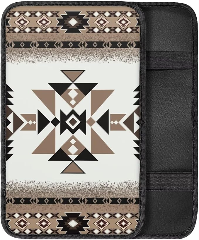 Car Center Console Armrest Cushion Cover Pad Soft Car Armrest Seat Box Cover Protector Auto Car Interior Accessories Decor, Southwest Native