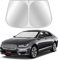 Toluoma Custom Fit Windshield Sun Shade for Lincoln MKZ 2013-2020 - Full Coverage, 210T Reflective Fabric, Double-Layer Design - Blocks 99% UV Rays, Keeps Car Cool, Easy to Install and Store