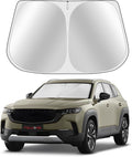 Toluoma Custom Fit Windshield Sun Shade for Mazda CX-50 2023-2025 - Full Coverage, 210T Reflective Fabric, Double-Layer Design - Blocks 99% UV Rays, Keeps Car Cool, Easy to Install and Store