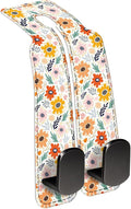 AXBSAKDI Car Seat Back Storage Headrest Hook, Premium Leather Double Metal Hook, Hanger Storage Organizer for Purse Cloth Bag, Car Interior Accessories Colorful Small Flowers