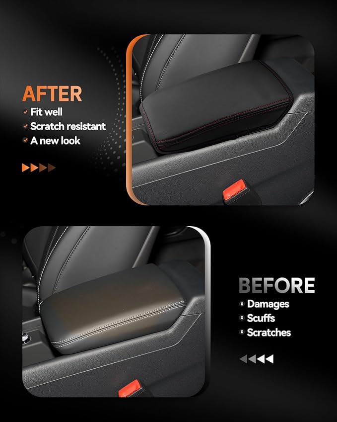CDEFG for 2017-2025 Audi A4 Center Console Cover Armrest Box Cover for A4 (Premium, Premium Plus, Prestige) 2020 2021 2022 2023 2024 2025 Accessories Console Arm Rest Protector