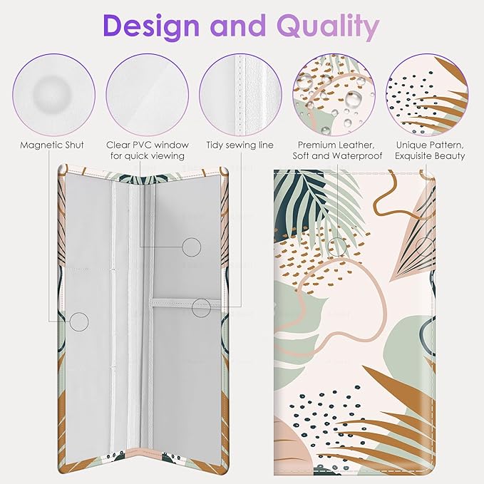 Car Registration and Insurance Holder，Colour Patterns Men Women Car License Document Registration and Insurance Card Holder