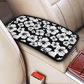 Hibiscus Flower Center Console Cover Aloha Tropical Armrest Covers Car Truck Interior Accessories Middle Console Covers Black Arm Rest Pads Fit for Most Cars Sedans Vans