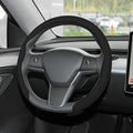 frani Nappa Leather Steering Wheel Cover, Universal 15 Inch Premium Non-Slip Steering Wheel Cover Black