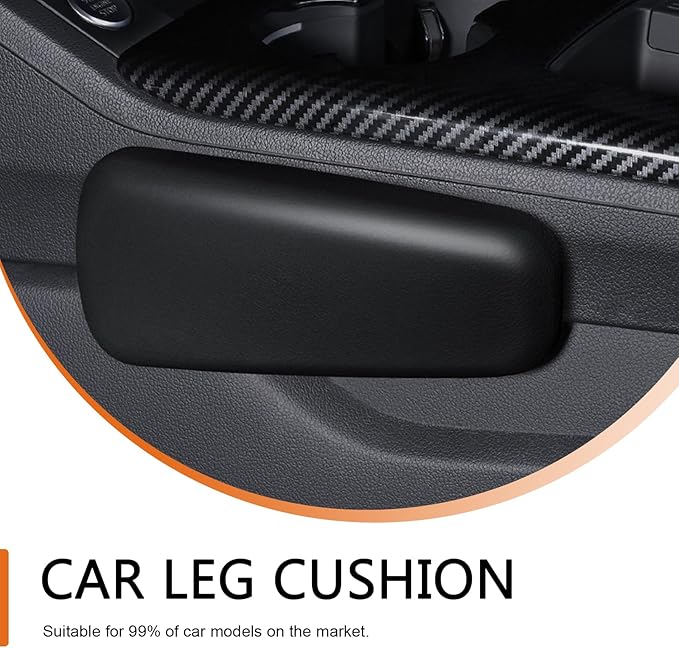 Teybouk 2 PCS Car Elbow Pad Arm Rest, Polyurethane Elastic Soft Arm Leg Support Pillow, Multi-functional One-piece Molded Car Interior Decoration, Universal for Most Vehicles (Black)