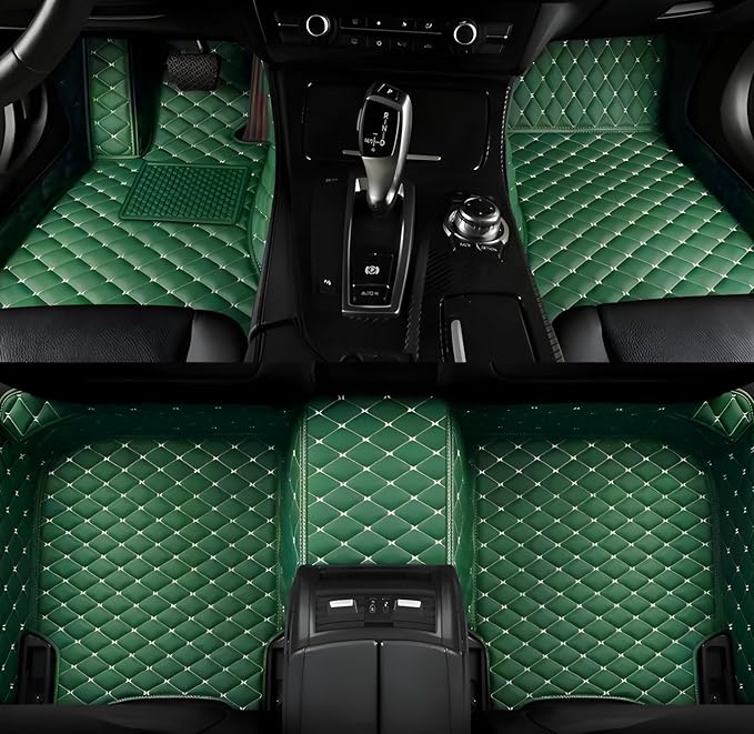 SARAHS Customized car Floor mats -Suitable for 99% of Cars, SUVs, and Trucks - car Pads to Protect Vehicle Interior Floor Accessories (Green Beige)
