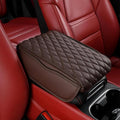 Car Armrest Cushion for Lexus UX RZ RC RX 2003-2025, Auto Center Console Covers Pad Leather Accessories, Memory Foam Arm Rest Protector Mat with Side Storage Bag, E/Brown