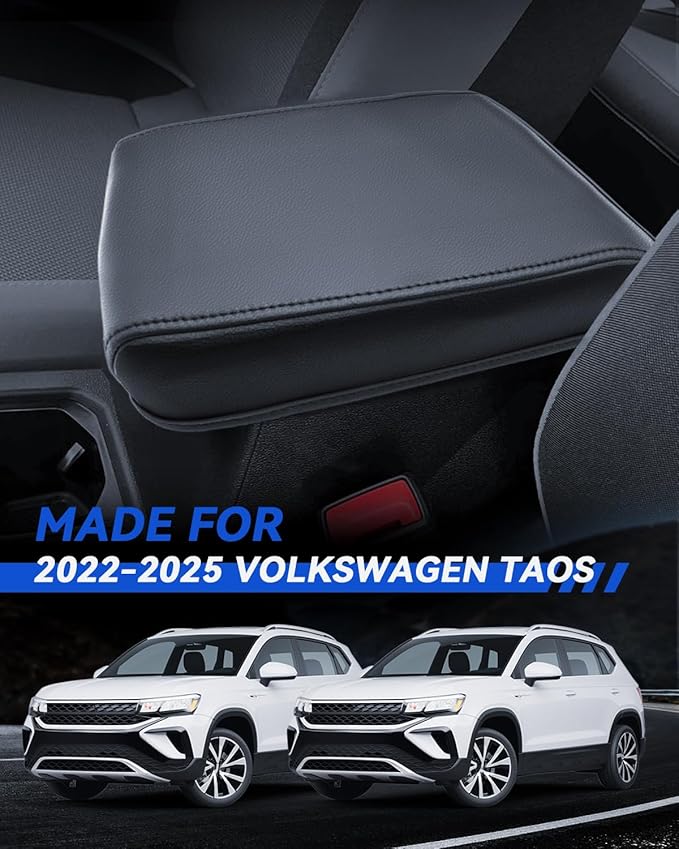 Armrest Cover for Volkswagen Taos S/SE/SEL 2022 2023 2024 2025 Accessories Center Console Middle Lid Pad Protector for Car Elbow Rest